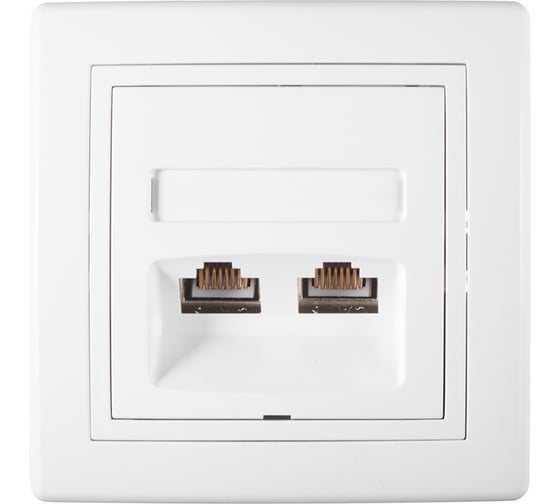 Изображение товара Коммуникационная двойная розетка Aling-conel PRESTIGE RJ45 Cat6 FTP, белая 615S.000 114015