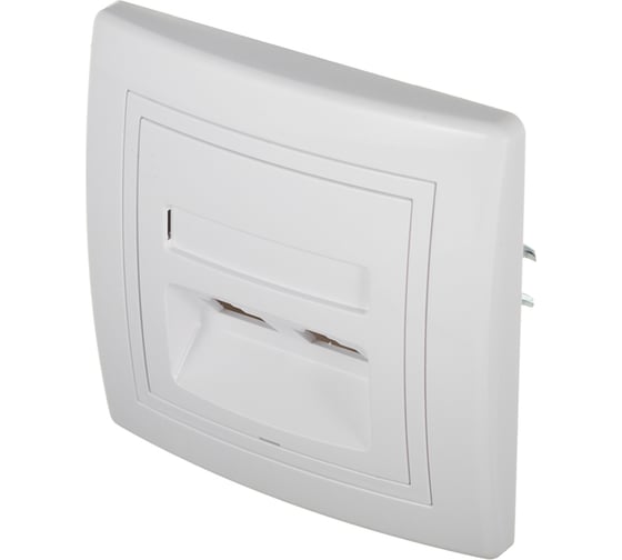 Изображение товара Коммуникационная двойная розетка Aling-conel PRESTIGE RJ45 Cat5e UTP, белая 614.00 113031