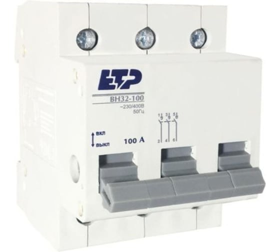 Изображение товара Выключатель нагрузки ЕТР ВН32-100 3P 100А 12334