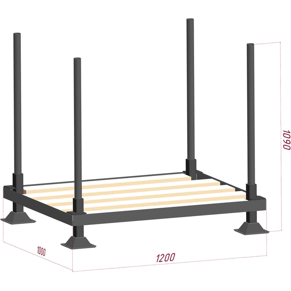 Изображение товара Штабелируемый паллет WESO T1 1208 перфорированный грузовой