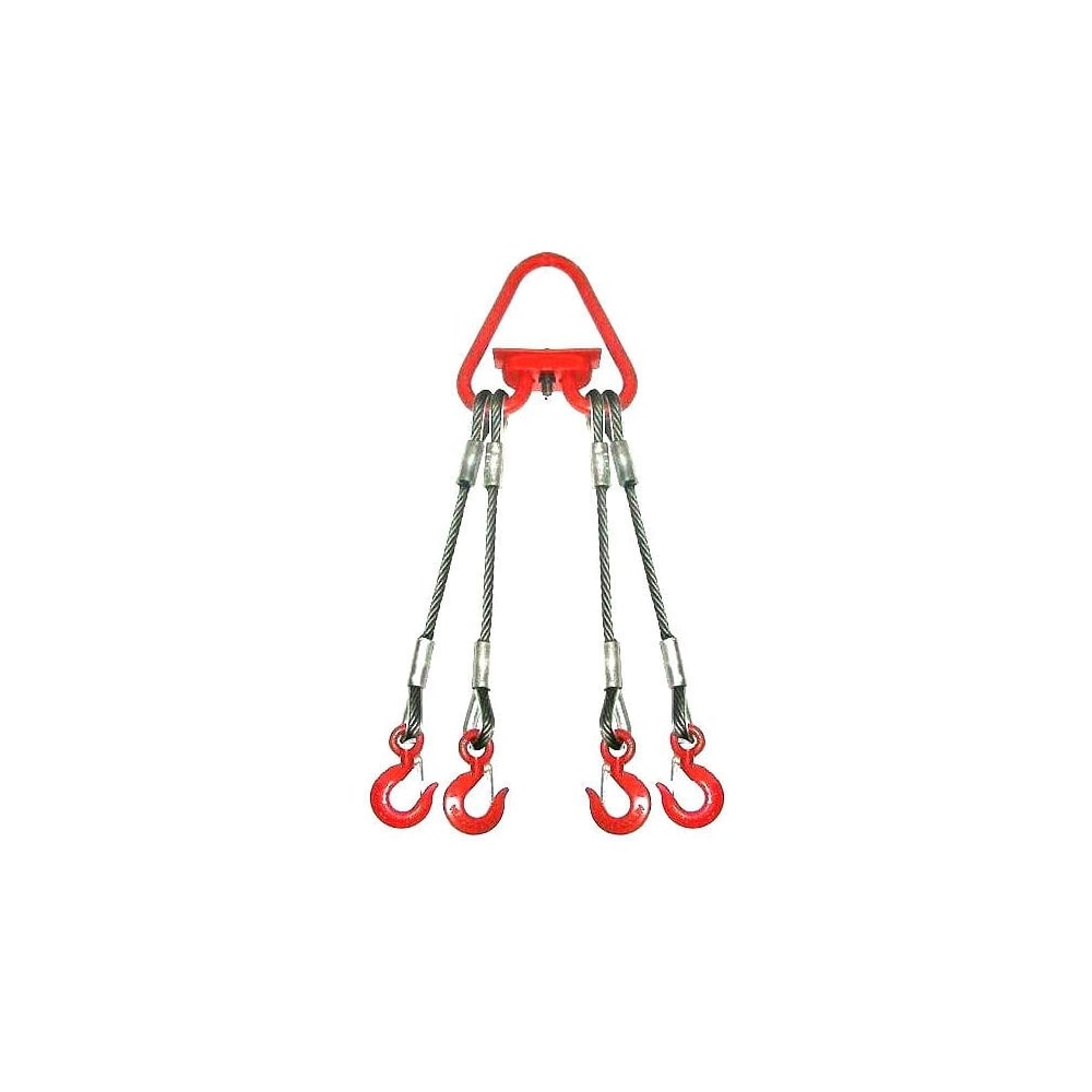 Изображение товара Строп канатный ПромСтроп 4СК 10 тонн 3,5 м опрессовка с крюками