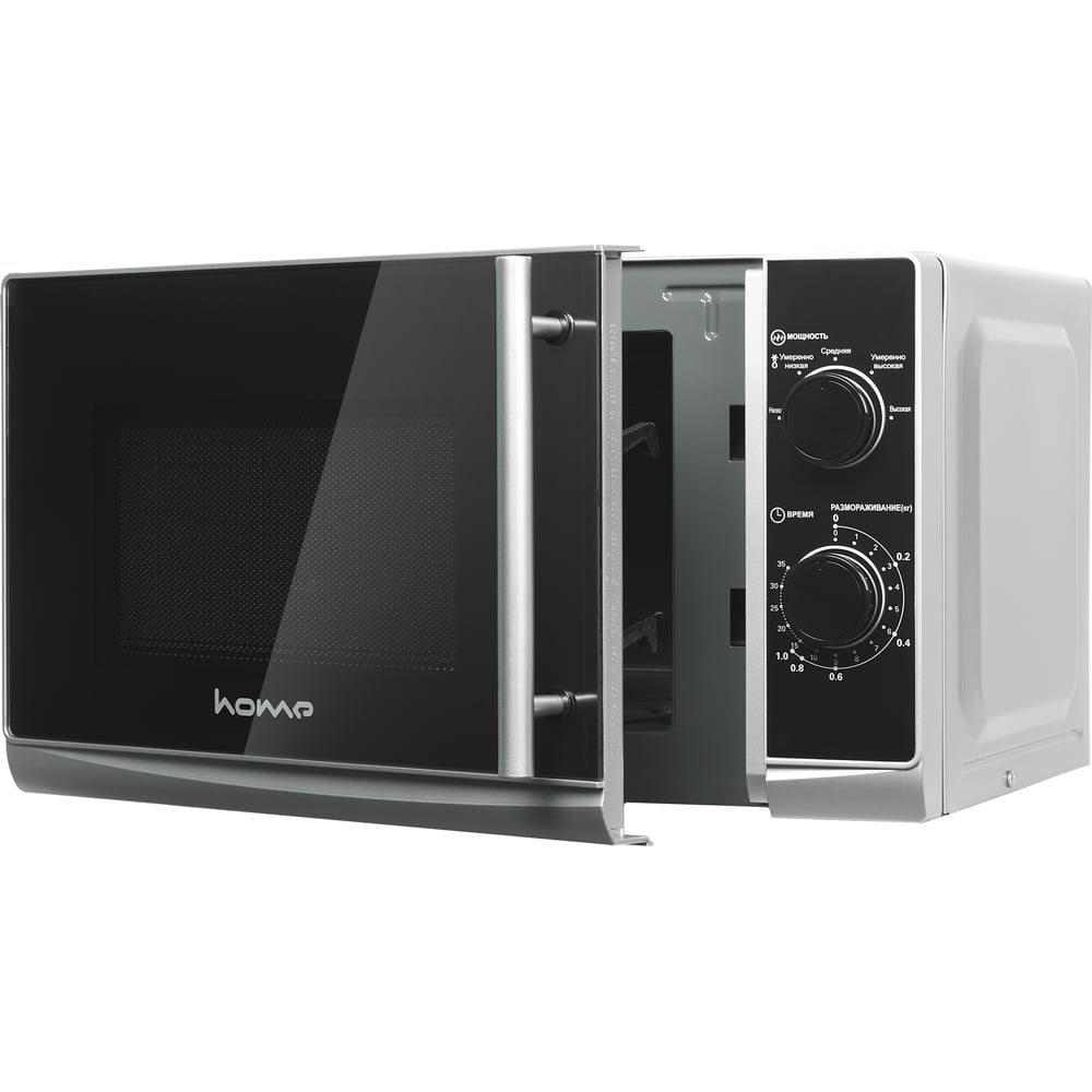Изображение товара Микроволновая печь home HMM207ES 20 л 700 Вт механика стекло цвет черный/серебристый