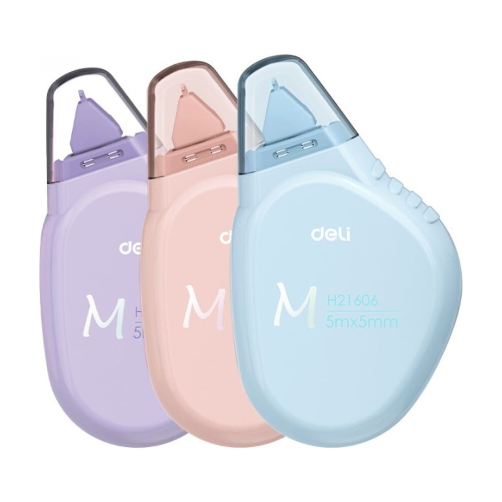 Изображение товара Набор корректирующих лен DELI 5мх5мм ассорти пластиковая коробка 24 шт EH21606