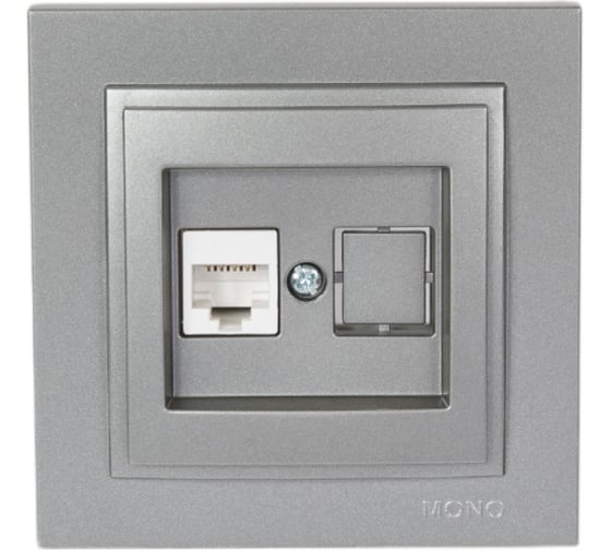 Изображение товара Компьютерная розетка Mono Electric DESPINA Rj45 Cat6 антрацит 102-242405-125