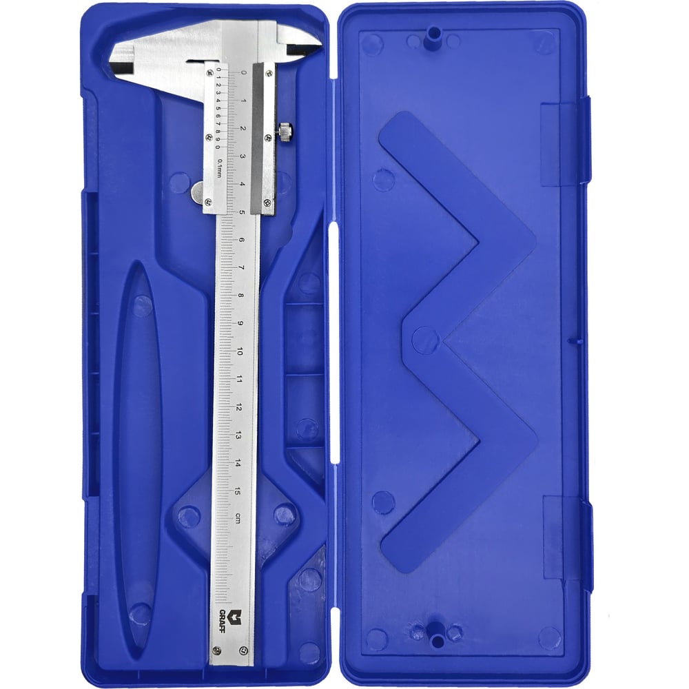 Изображение товара Штангенциркуль механический GRAFF 0-150 мм, в кейсе, точность