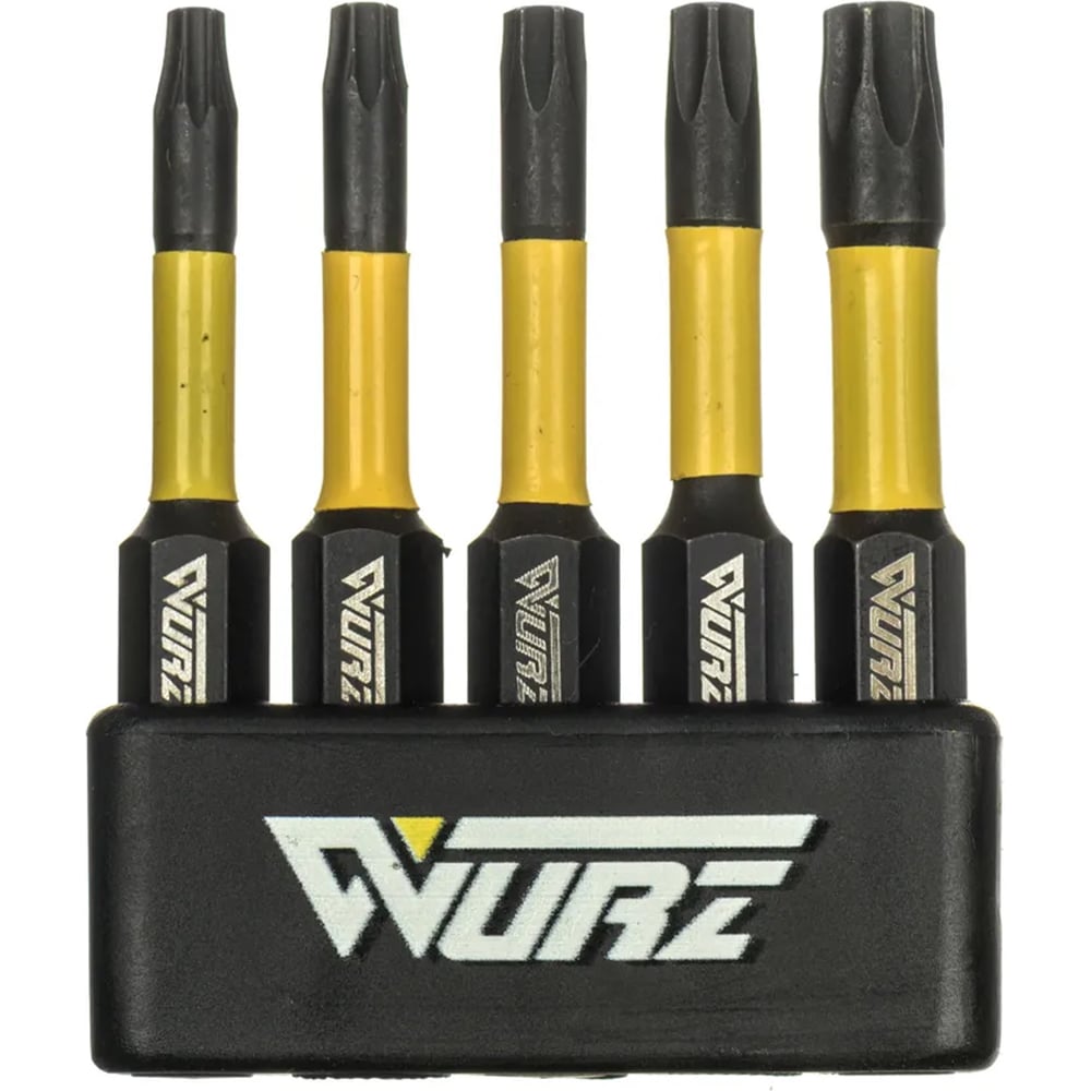 Изображение товара Набор торсионных магнитных бит WURZ 50мм TORX T10 T15 T20 T25 T30 5шт