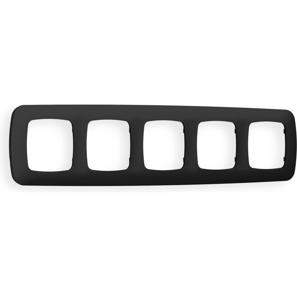 Изображение товара Рамка Ambrella VOLT на 5 постов OMEGA Ecta OF140705 - модульная рамка для электросистем черный мато