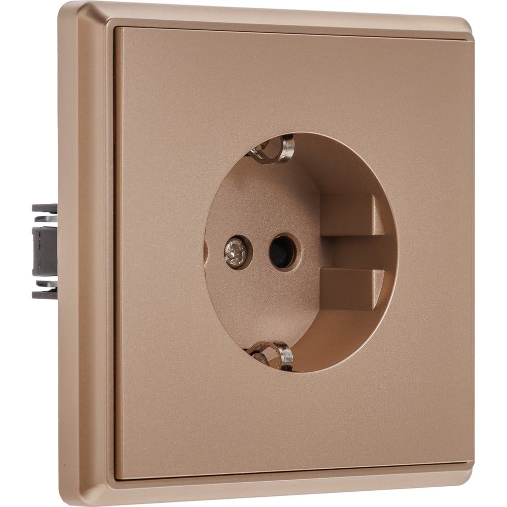 Изображение товара 1-местная силовая розетка ALTECH ENCORE 1SY скрытого монтажа с заземлением шампань