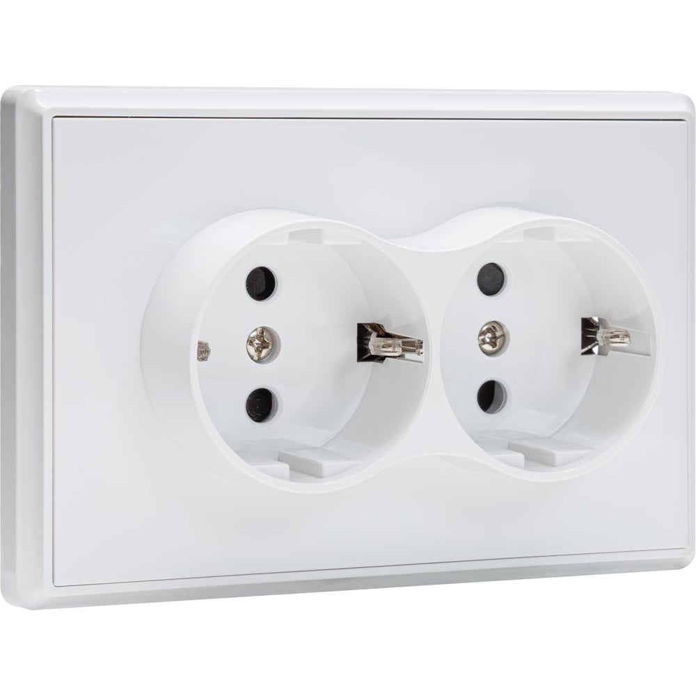 Изображение товара 2-местная силовая розетка ALTECH ENCORE 2SW скрытого монтажа белая