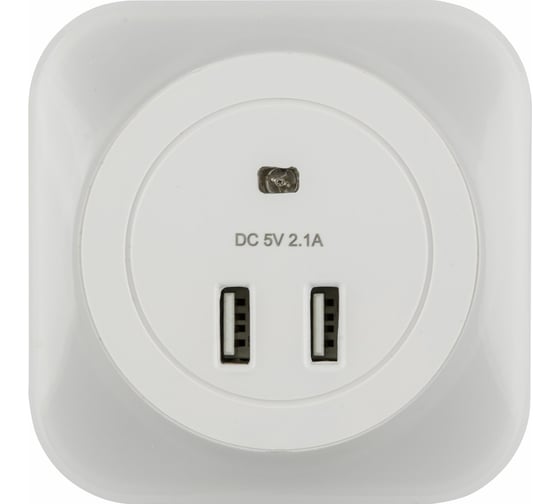 Изображение товара Светильник-ночник Uniel White Sensor 2хUSB DTL-321 UL-00007348