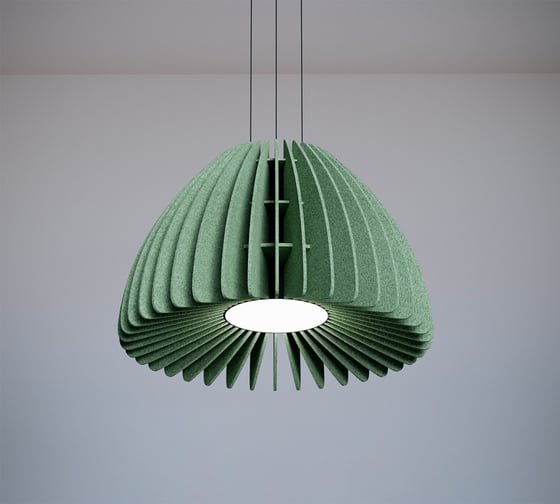 Изображение товара Светильник светодиодный подвесной MODALINE ROUND BELL90 НЕФРИТ (900x900x568мм, 15-25Вт, 3000К, светло-зеленый) MLPRB900LGRI23