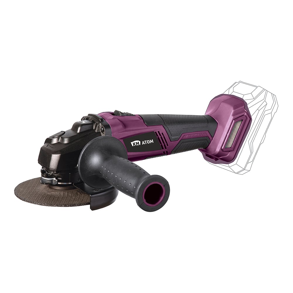 Изображение товара Угловая шлифмашина аккумуляторная КМ АТОМ 18В d125мм без аккумулятора и зарядного