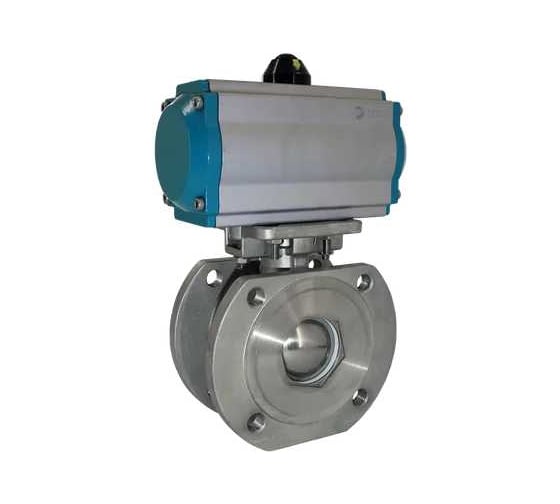 Изображение товара Кран шаровой межфланцевый NEWKEY AISI304 DN32 (1_1/4), с двухсторонним пневмоприводом AT63D NK-BIFp32/4*AT63D