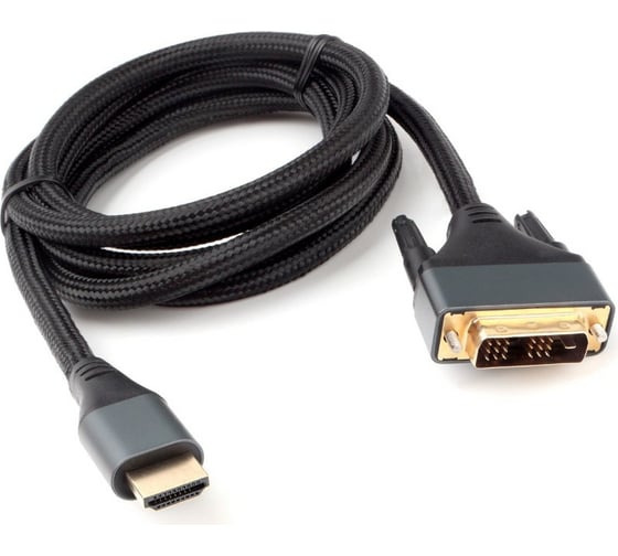 Изображение товара Кабель Cablexpert 4K 19M/19M 1.8м single link медь, нейлоновая оплетка металлические разъемы HDMI-DVI CC-HDMI-DVI-4K-6