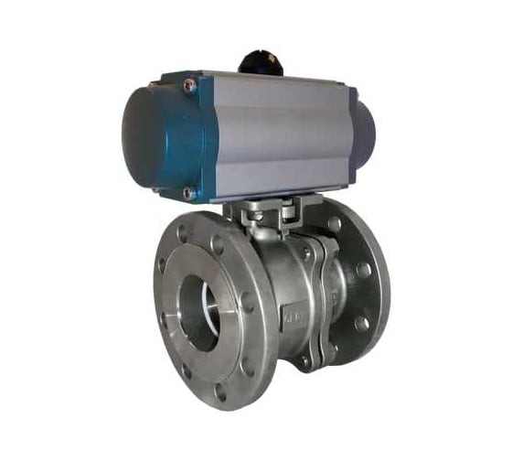 Изображение товара Кран шаровой межфланцевый NEWKEY AISI304 DN80 (3), с односторонним пневмоприводом AT83S NK-BIFp80/4*AT83S