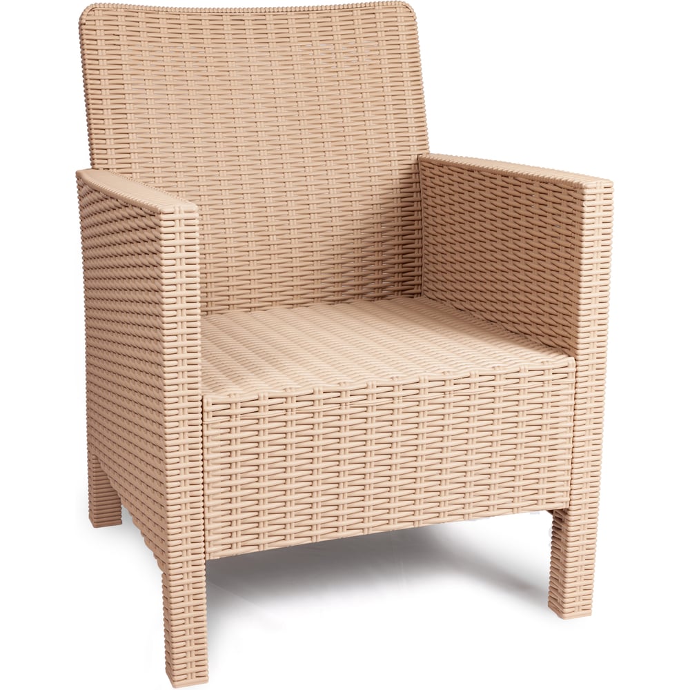 Изображение товара Садовое сборное кресло ВПМ бежевое под ротанг 6199884