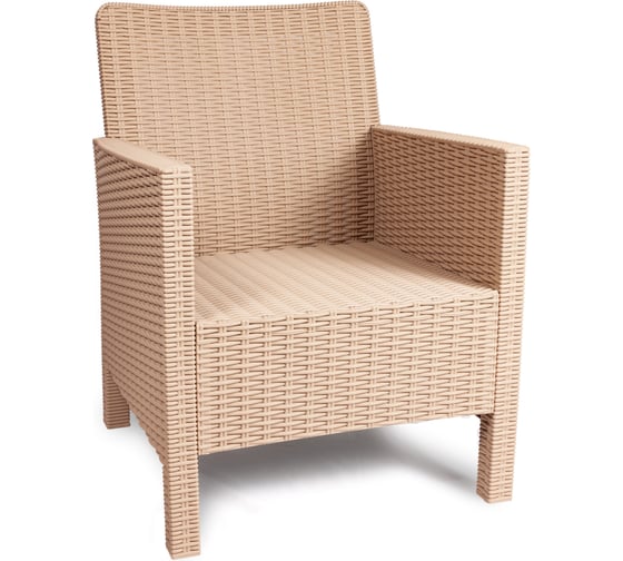 Изображение товара Кресло садовое, сборное ВПМ бежевое, дизайн под ротанг 6199884
