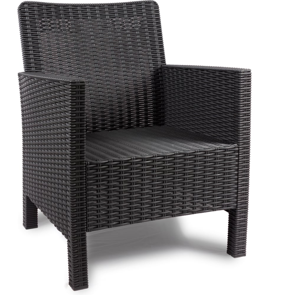 Изображение товара Кресло садовое сборное ВПМ темно-серое дизайн под ротанг