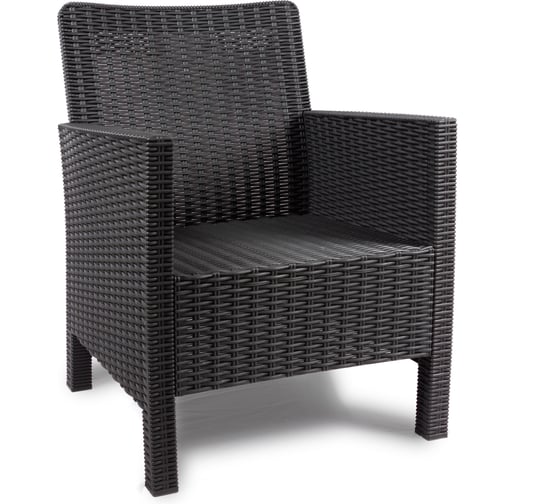 Изображение товара Кресло садовое сборное ВПМ темно-серое, дизайн под ротанг 6199088