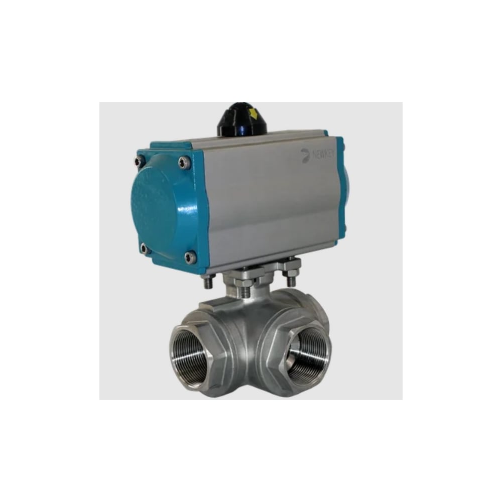 Изображение товара Трехходовой кран NEWKEY L-тип DN25 нержавеющая сталь давление 64 бар