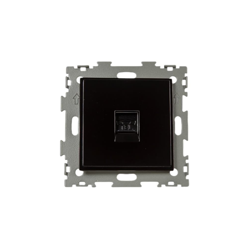 Изображение товара Телефонная розетка CGSS RJ11 черная серия Эстетика 1 гнездо IP20