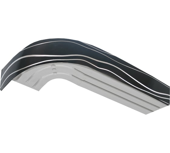 Изображение товара Трехрядный карниз Эскар Классика Волны black в сборе, 7 см, 2.8 м 770430280