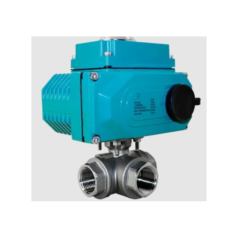 Изображение товара Кран шаровый трёхходовой NEWKEY L-тип DN32 с электроприводом AC 24V