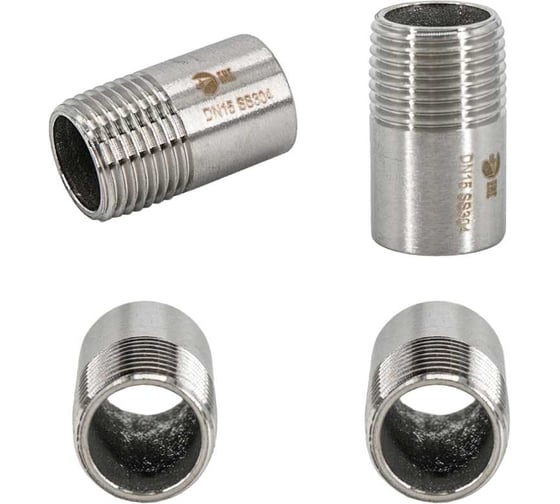 Изображение товара Ниппель приварной NEWKEY нержавеющий, AISI304 DN15 (1/2), (CF8), PN16 набор 4 шт NAB4-NK-NE15/4