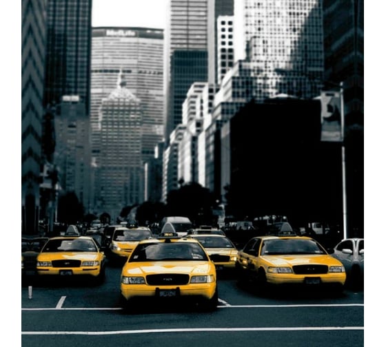 Изображение товара Тканевая шторка для ванны Melodia della vita 180х200 см Жёлтое такси MZ-123 21014