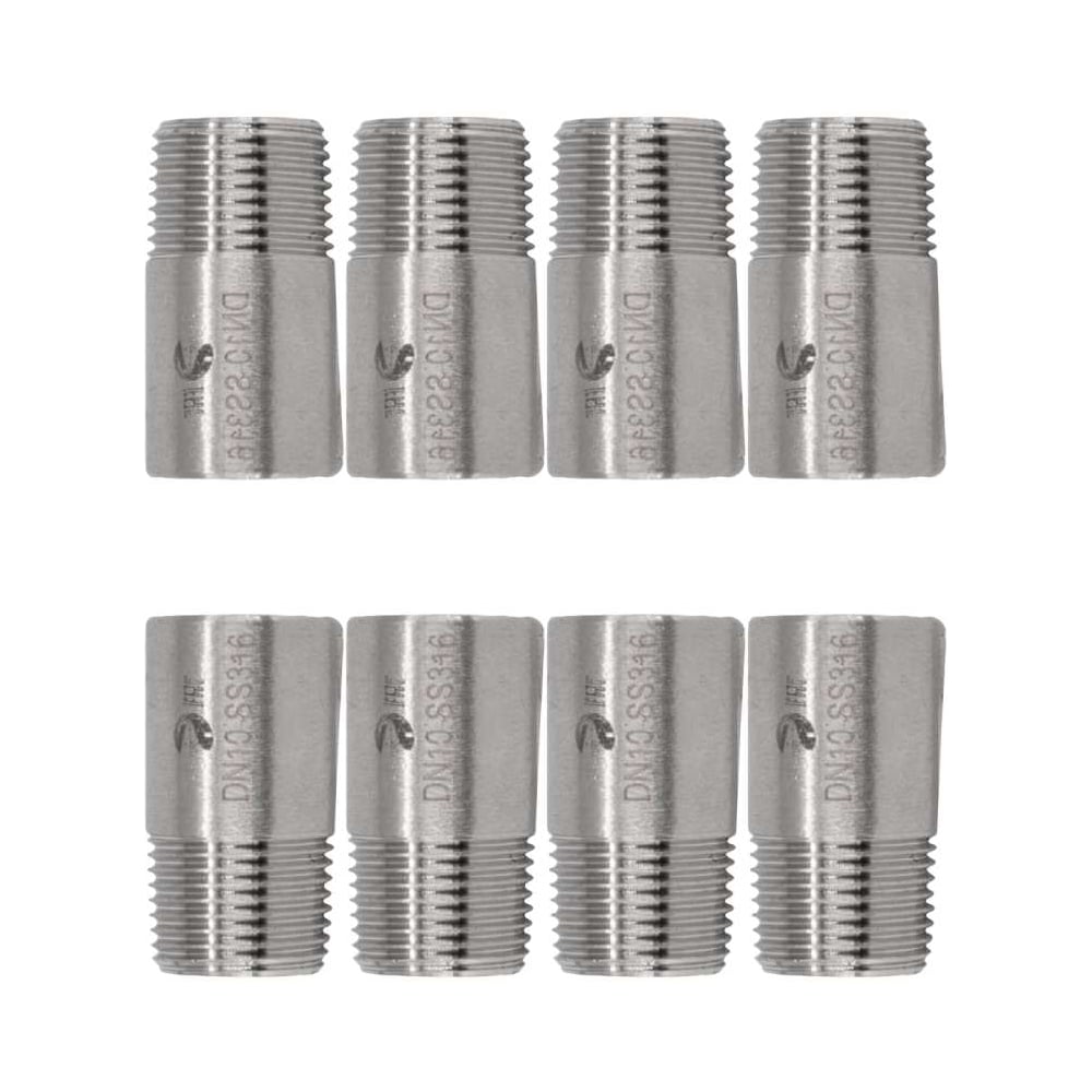 Изображение товара Ниппель приварной NEWKEY из нержавеющей стали 3/8 PN16 набор 8 шт