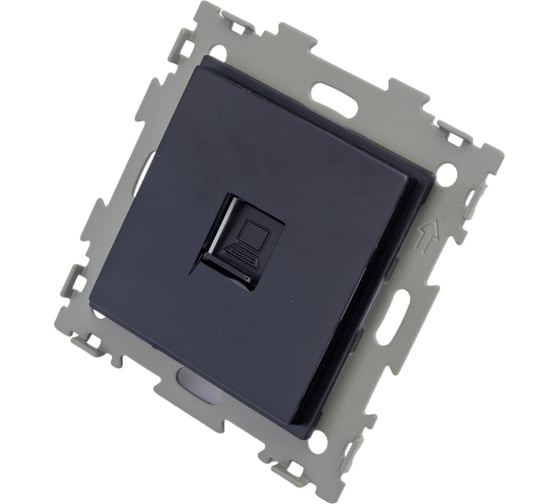 Изображение товара Компьютерная розетка CGSS RJ45 кат. 5e одинарная, черная Эстетика GL-W201C-BCG