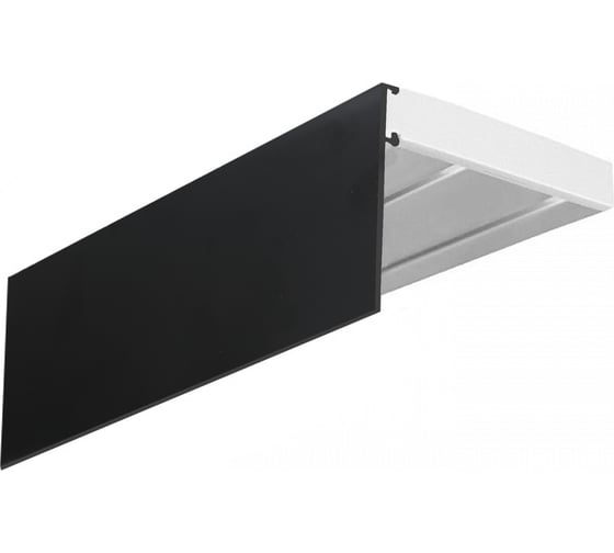 Изображение товара Двухрядный карниз Эскар Эконом+ черный матовый в сборе, 7 см, 2.2 м 763420220