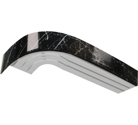 Изображение товара Трехрядный карниз Эскар Классика черный мрамор в сборе, 7 см, 1.6 м 768430160