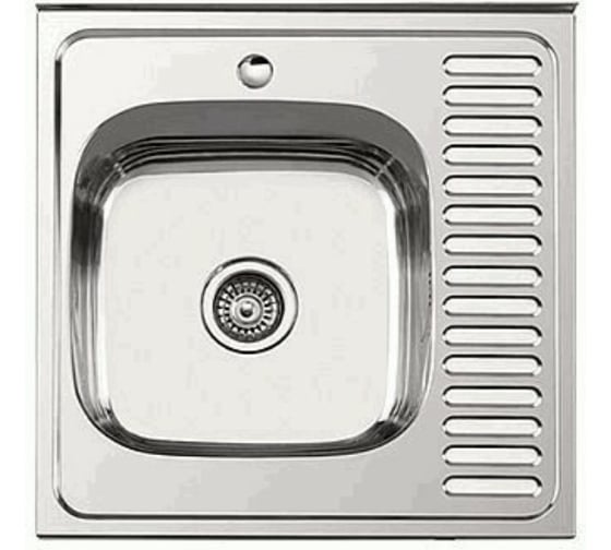 Изображение товара Мойка LEDEME нержавеющая сталь, накладная, 600*x600x180, 0,8 мм., выпуск 3 1/2, левая чаша ГЛЯНЦЕВАЯ L96060-L 869550