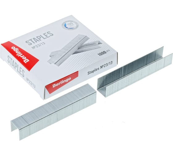 Изображение товара Оцинкованные скобы для степлера BERLINGO №23/13 1000 шт DSk_23130