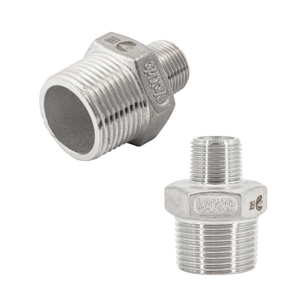 Изображение товара Ниппель резьбовой переходной из нержавеющей стали NEWKEY DN20 х DN10