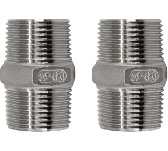 Изображение товара Ниппель резьбовой нержавеющий NEWKEY AISI316 DN20 (3/4), (CF8M), PN16, набор 2 шт NAB2-NK-NM20/6