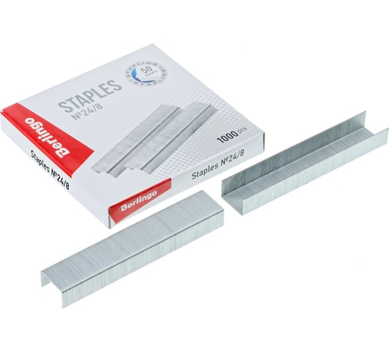 Изображение товара Оцинкованные скобы для степлера BERLINGO №24/8 1000 шт DSk_24800