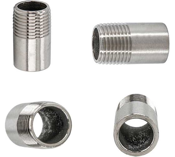 Изображение товара Ниппель NEWKEY приварной нержавеющий, AISI316 DN15 (1/2), (CF8M), PN16, набор 4 шт NAB4-NK-NE15/6