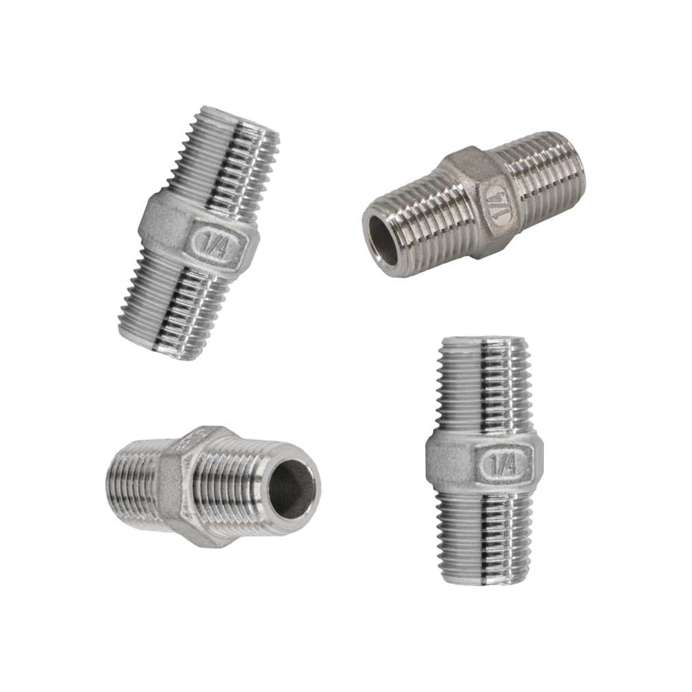 Изображение товара Ниппель NEWKEY резьбовой нержавеющий AISI304 DN 8 1/4 для бытовых нужд