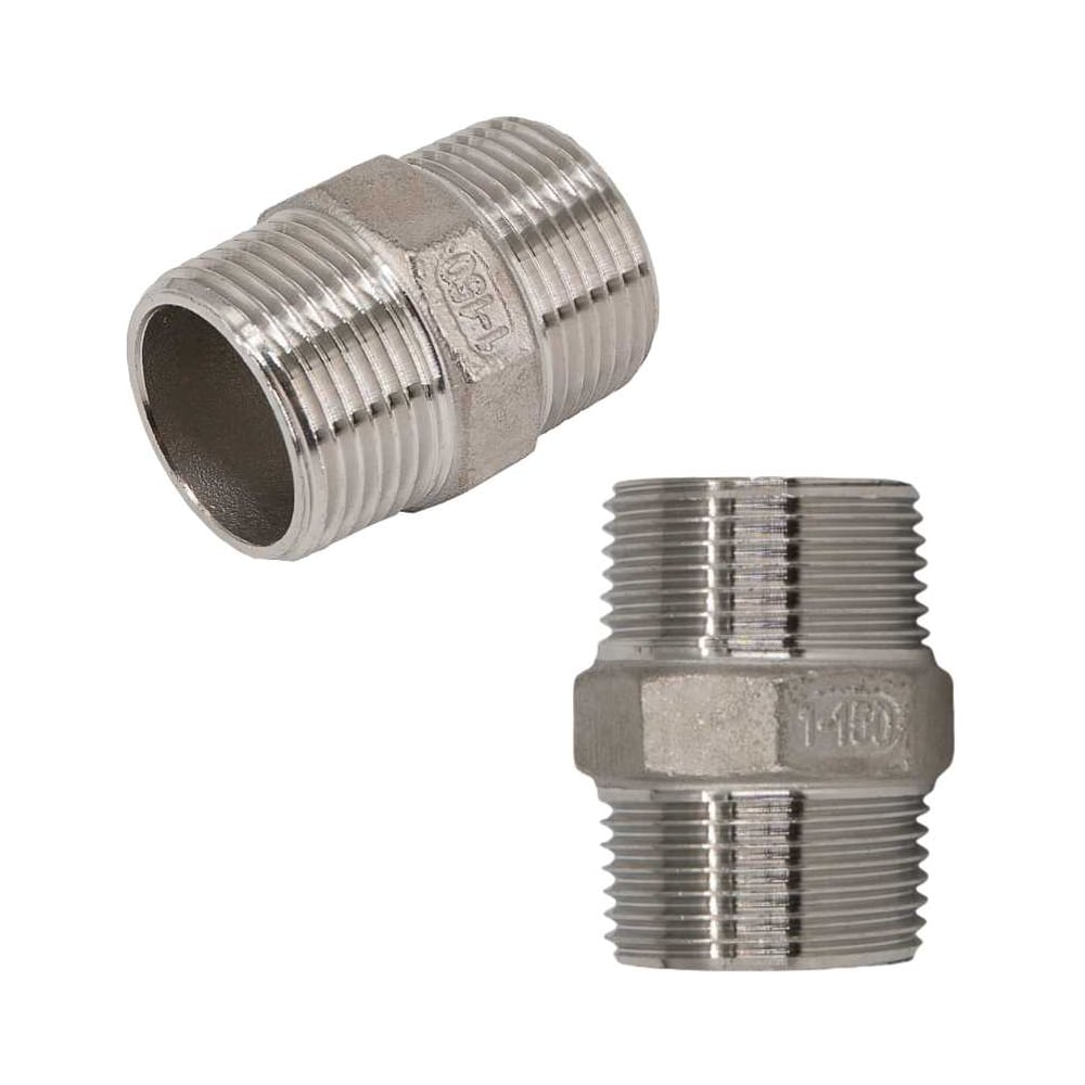 Изображение товара Ниппель NEWKEY резьбовой из нержавеющей стали DN25 PN16 набор 2 шт