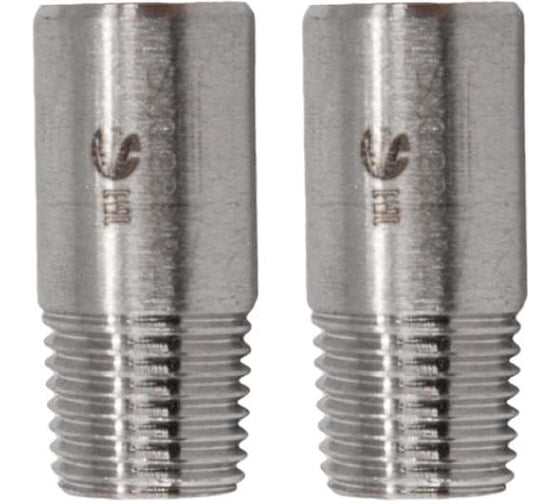 Изображение товара Ниппель NEWKEY резьбовой нержавеющий, AISI316 DN 8 (1/4), (CF8M), PN16, набор 2 шт NAB2-NK-NM8/6