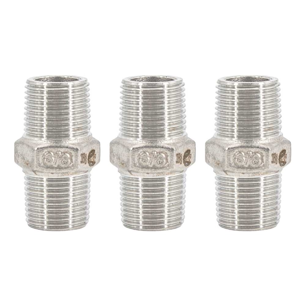 Изображение товара Ниппель NEWKEY резьбовой из нержавеющей стали DN10 3/8 с высокой прочностью