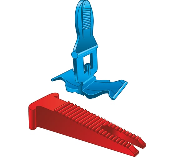 Изображение товара Стартовый набор для выравнивания плитки на неподготовленной поверхности INTEH AST-SKL-1,5.100.100 (1.5мм полипропилен 100 клиньев 100 клипс) 200135