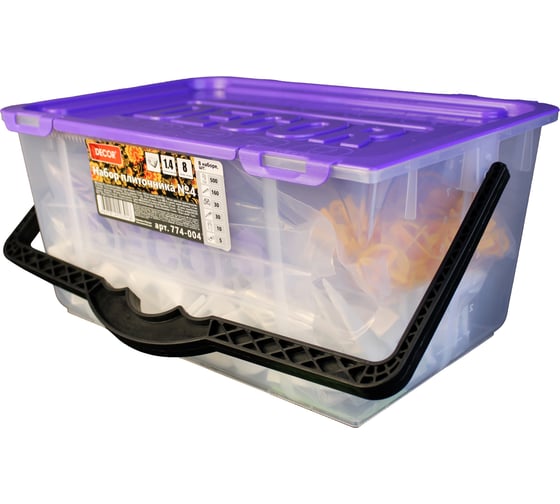 Изображение товара Набор плиточника DECOR №4: Зажим Флажок 1.4мм /500шт, клин PRO-160шт, клин, подкова, планка, крестики 774-004 11614219