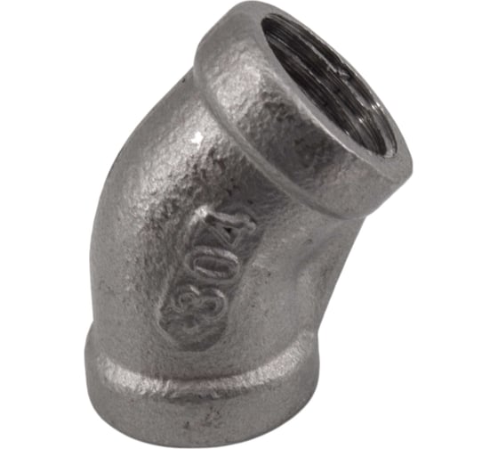 Изображение товара Отвод резьбовой NEWKEY трубный вр/вр 45 нержавеющий, AISI304 DN8 (1/4), (CF8), PN16, набор 4 шт NAB4-NK-FEDD45_8/4