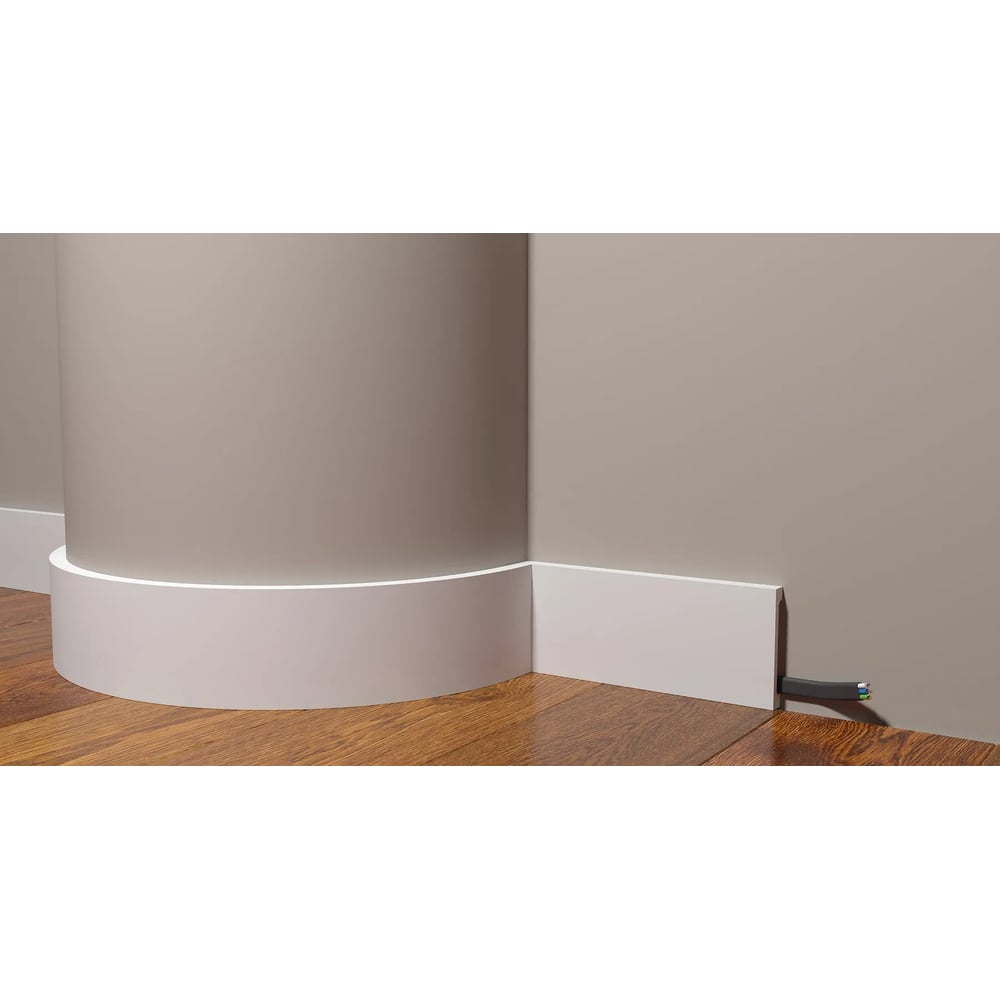 Изображение товара Плинтус Decor-Dizayn DD708-E 80х13 мм влагостойкий белый 2000 мм