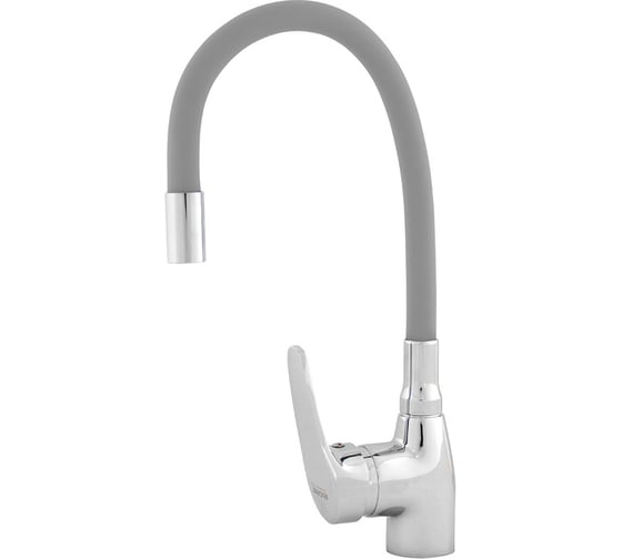 Изображение товара Смеситель для кухни Melodia della vita Ostessa картридж д.40 мм, гибкий излив, серый, без подводки 65071