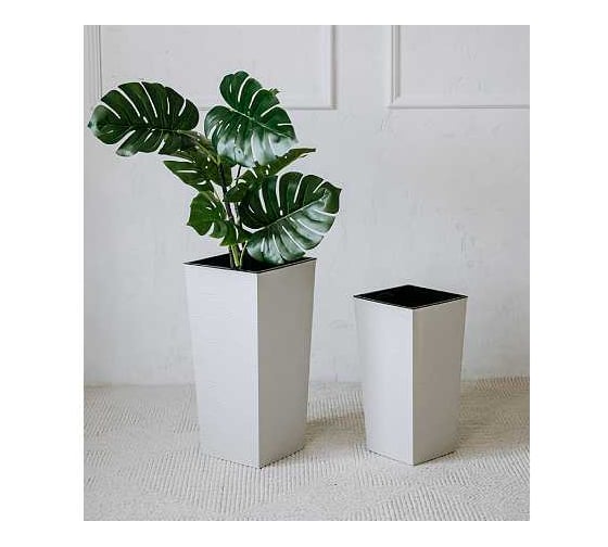 Изображение товара Кашпо для цветов BERG MOLD Милен большое 34л, с вкладышем 15л, h 57см, цвет светло серый 073706