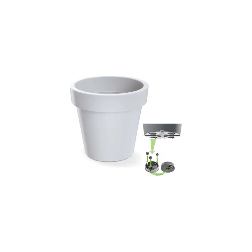 Изображение товара Кашпо Scheurich Lofly пластик на колесиках d58.2 см h53.2 см белый